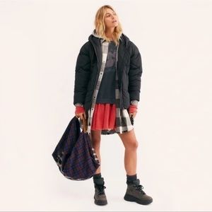 Free People Hailey Oversized Hooded Black Puffer Jacket